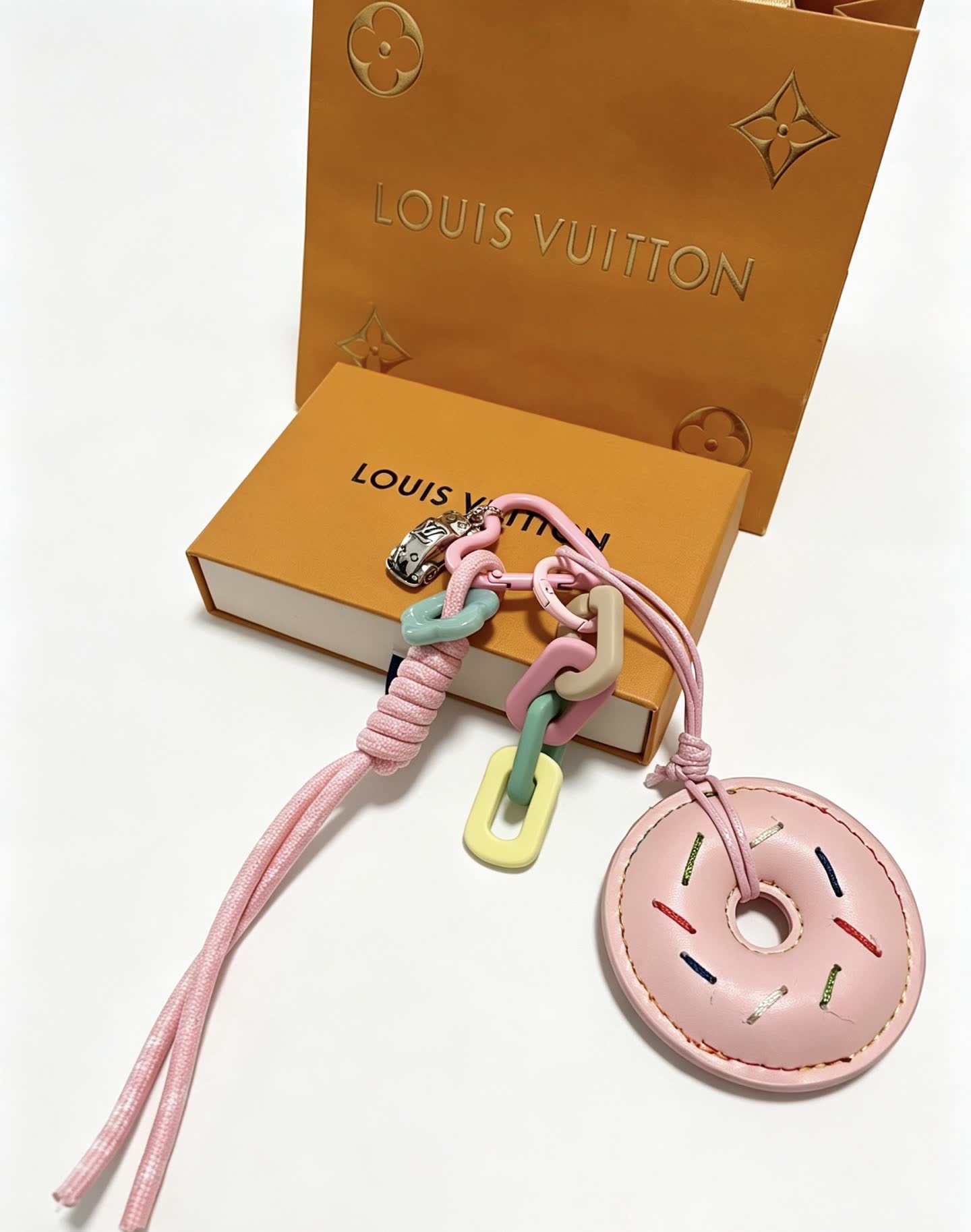Louis Vuitton Pink Donut Keychain